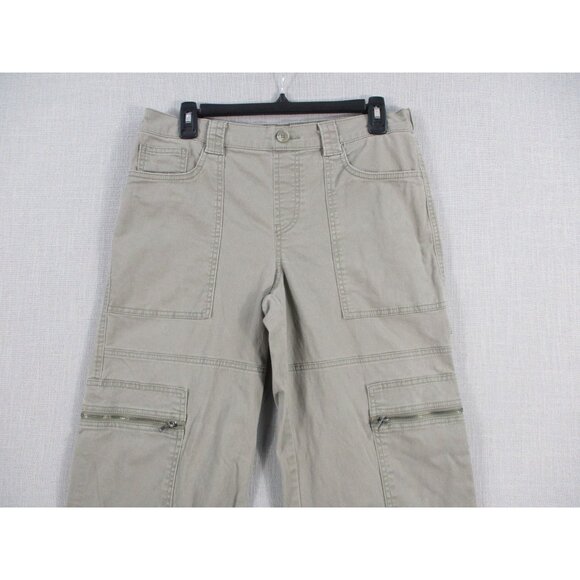 Cargo Pants With Multiple Pockets & Zipper Detail Khaki Color Relaxed Fit 100% C - Picture 2 of 13
